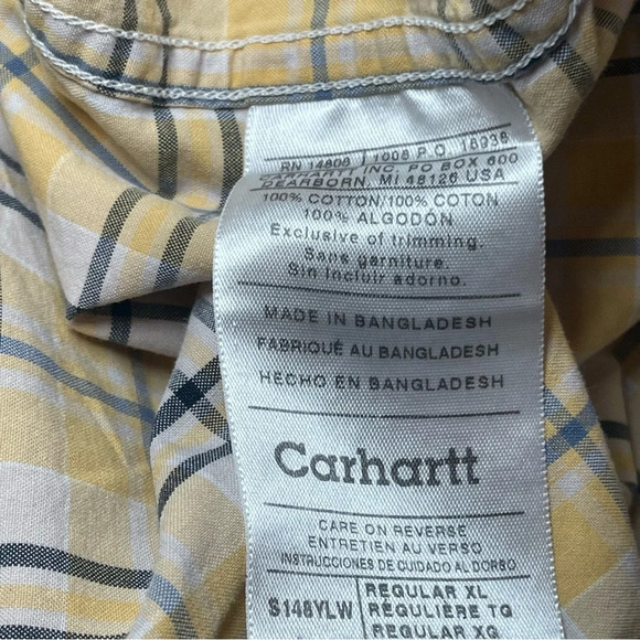 Carhartt S148 Short Sleeve Plaid Shirt Men's XL Button Down 100% Cotton Outdoor - Picture 7 of 11